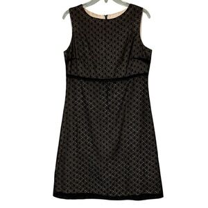 Vintage Maggy London Eyelit Lace Dress Sleeveless Sz 8